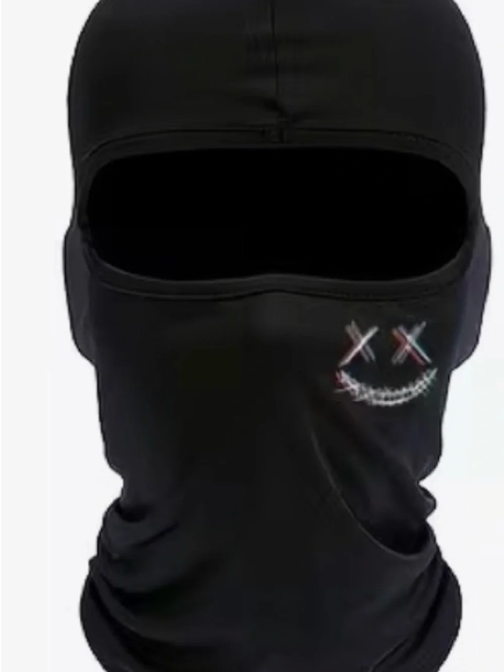 Kids Black Swim Balaclava Rashguard with Smiley Detail
